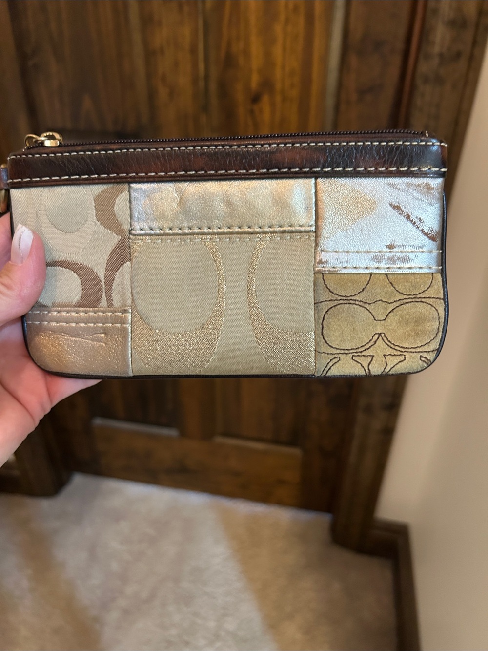 Coach Patchwork Metallic, Tan and Brown Wristlet Trio - Picture 10 of 16